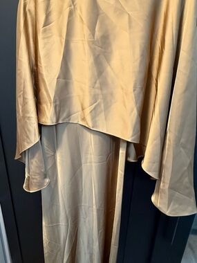Elegant Cream Satin Women's Dress